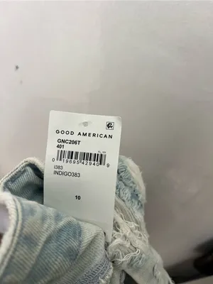 Good American Pale Blue Ripped Boyfriend Jeans thumbnail 12