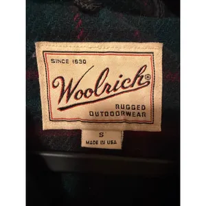 Woolrich Vintage Plaid Hooded Jacket Womens Small Green Red Wool Blend Zip Up thumbnail 3