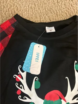 D237 woman top long sleeve merry Christmas cute medium thumbnail 2