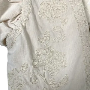 Entro Veada Embroidered Cream Floral Quilted Topper Tie Medium NEW with Tags thumbnail 3