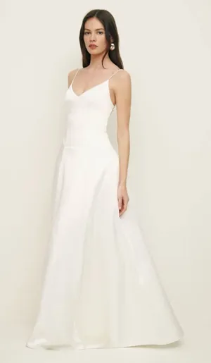 ⚡️Reformation Icelynn Satin Maxi Wedding Dress Gown, Color Ivory, Size 6, NWT thumbnail 1