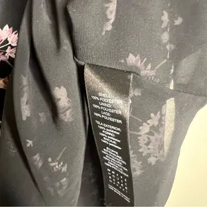 WHBM Dark Floral Whimsigoth Dandelion Scalloped Trim Lace Sheer‎ Chiffon Tank thumbnail 8