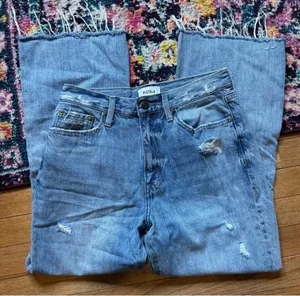 Pistola Distressed Wide Leg Crop Jeans Womens 27 Blue thumbnail 1