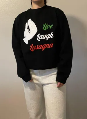 Circle Clothing Black “Live Laugh Lasagna” Crewneck thumbnail 1