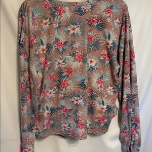 Hurley Pink Tropical Floral Long Sleeve Shorts Pajamas Womens SZ L thumbnail 4