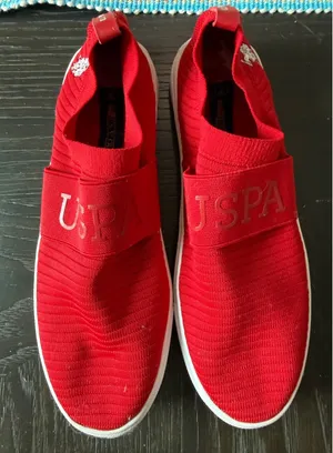 US Polo Assn Womens Fritz-K Red Knit Slip On Sneakers Size 7.5 NW8712 thumbnail 1