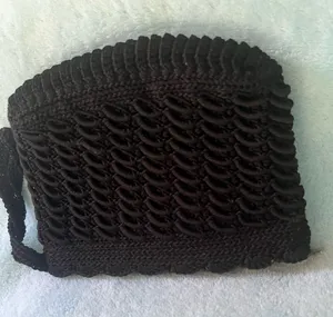 Handcrafted Black Crochet Wristlet Clutch thumbnail 1