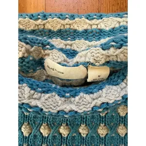 Anthropologie Sleeping on Snow Popcorn Stitch Pullover Sweater Size M Blue thumbnail 7