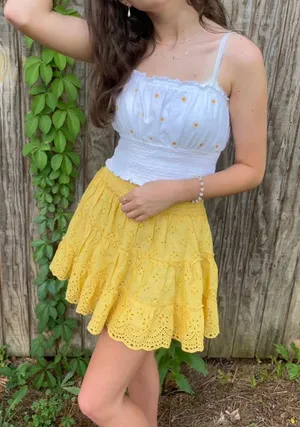 American Eagle Yellow Mini Skirt thumbnail 1