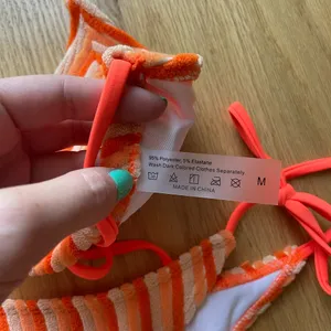 SHEIN Orange and White Striped Bikini thumbnail 2