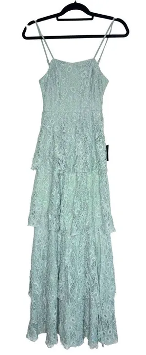 Lulus Floral Lace Sleeveless Tiered Maxi Dress Small Fairycore Coquette Formal thumbnail 1