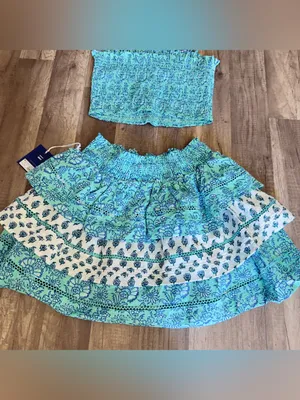 Roller Rabbit x Target Women's Garden Floral Smocked Peplum Tank Top and skirt thumbnail 12
