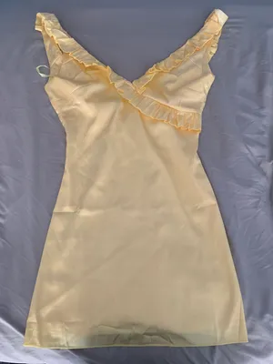 Boutique Yellow Ruffle Mini Dress Size XS thumbnail 2