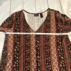 Daytrip Boho Button Down Floral V-Neck Flowy Long‎ Sleeve Top L thumbnail 10