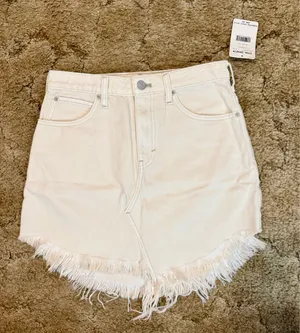 Free People We The Free Bailey Denim Mini Skirt Coconut NWT Size 26 thumbnail 1