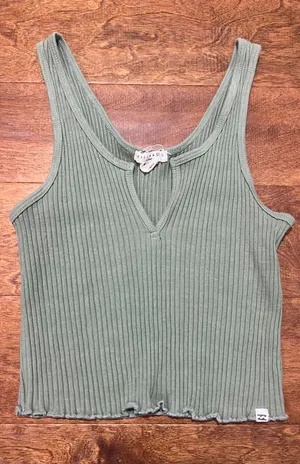 Billabong Green Ribbed Tank thumbnail 1