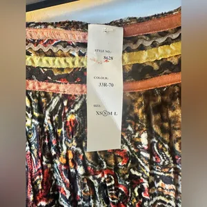 Chandry Kc Boho Velvet Animal Print Midi Skirt Nwt! Fall Style thumbnail 10