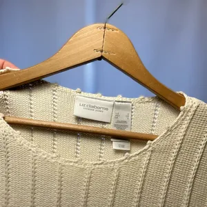 Liz Claiborne Cream Crew Neck Sweater thumbnail 4