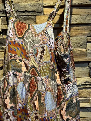 Dex Floral Tiered Maxi Dress in Paisley Medallion Size XL thumbnail 4