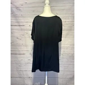 Pure Jill Women’s Blouse Size 3X Dark Blue | Short Sleeve Relaxed Fit Top thumbnail 3