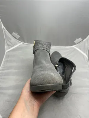 CROCS Women's Leigh Suede Wedge Bootie Ankle - Size 8 thumbnail 7