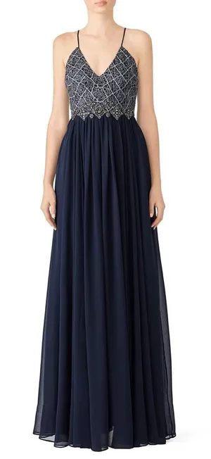 Badgley Mischka Navy Ballerina Formal Gown size‎ 16 formal gala black tie thumbnail 1