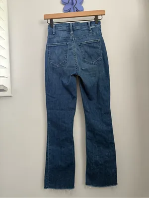 Mother 24 Hustler Ankle Fray Wish On A Star Dark Wash Cut Off thumbnail 3