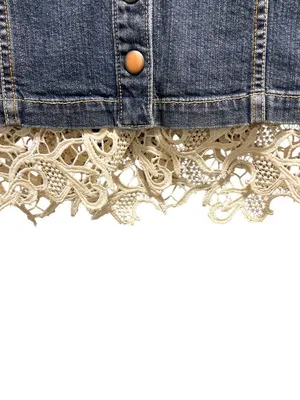 Gap Denim Skirt Blue Size 12 Y2K Lace Festival Coastal Spring Cottagecore Casual thumbnail 7