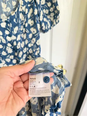 Reformation Beechwood Blue Floral Midi Dress thumbnail 6