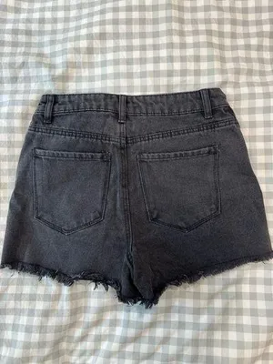 TJ Maxx Black embroidered denim shorts thumbnail 2