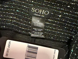 NWT Soho Black Tweed Pencil Skirt with Subtle Metallic Thread thumbnail 5