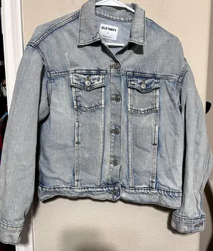 Old Navy Womens Light Wash Denim Jacket Small Relaxed Fit Blue Jean Y2K trucker thumbnail 1