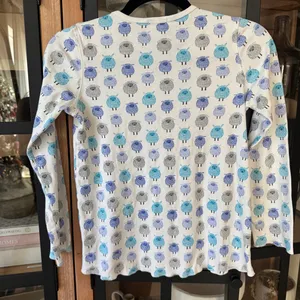 Roller Rabbit henley pajamas top pima long sleeve sheep print cotton pjs tee thumbnail 2