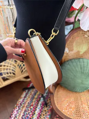 Lauren Ralph Lauren Sutton 22 Half Moon Color Block Top Zip Preppy Crossbody Bag thumbnail 4