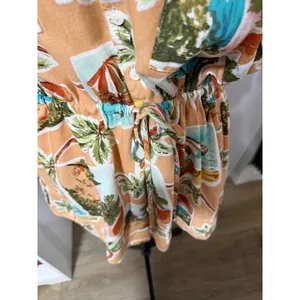 Label of Love Tropical Palm Tree Print Romper Playsuit Larg Resort Vacation Boho thumbnail 3