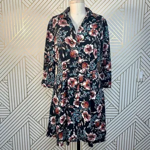Lulus‎ Such a Beauty Black Floral Button-Up Dress thumbnail 3