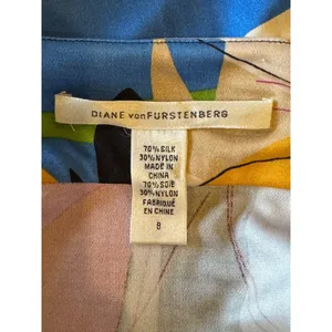 Diane Von‎ Furstenberg Dress Women 8 Blue Pink Silk Blend Eliot Butterfly Mini thumbnail 12
