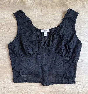 EUC Collabo by privy Los Angeles Nordstrom black lace corset tank top size M thumbnail 1