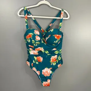 Cupshe NEW 0X Green Floral Moulded One Piece Swimsuit thumbnail 2