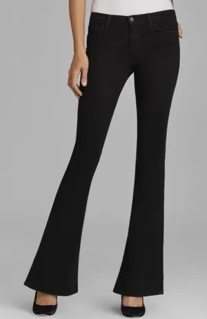 J‎ Brand Martini Skinny Flare Low Rise Jeans in Black Shadow Size 25 thumbnail 1