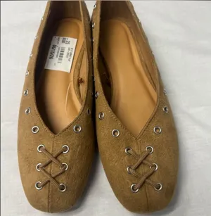 Time and Tru Tan Suede Loafers‎ with Metal Eyelets thumbnail 1