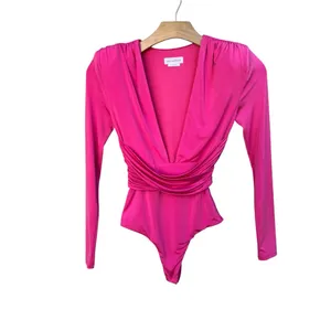 Lovers + Friends Anya Long Sleeve Pink Bodysuit Women’s X-Small thumbnail 4