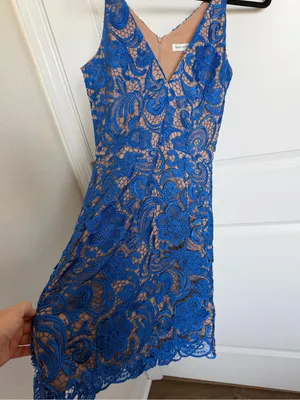 Dress The Population Allie Blue Lace Dress Small thumbnail 3
