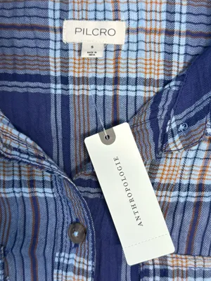 Pilcro Anthropologie Plaid Puff Short Sleeve Blouse thumbnail 7