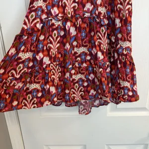 Anthropologie Robin Mini Dress XS‎ Red Pink Babydoll Floral Ruffled Tiered Fairy thumbnail 3