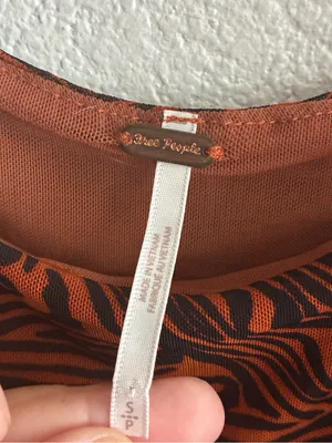 Free People Rust Zebra-Print Ruffle Strap Square Neck Crop Top S thumbnail 10