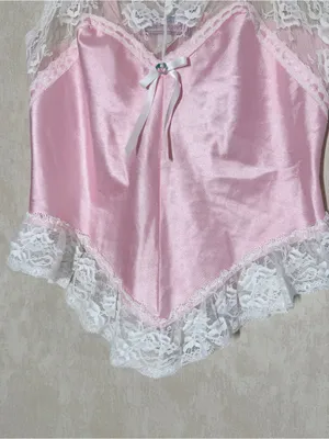 Berh Michaels Women’s Vintage Y2K Babydoll Lace Satin Top Sleeveless Pink S thumbnail 3