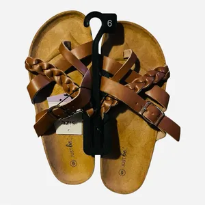 NWT Just Be Woman’s Tan Braided Straps Sandals With Adjustable Buckle thumbnail 1