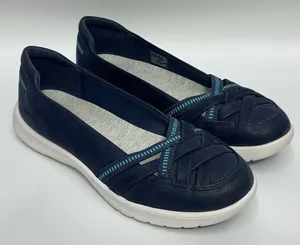 Clarks Cloudsteppers Womens Size 9.5M Adella Poppy Slip On Shoes Navy Blue thumbnail 1