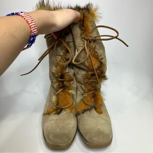 Maxine of Canada suede lace up wedge boots size 9‎ thumbnail 2